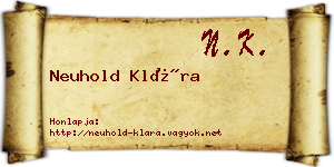 Neuhold Klára névjegykártya